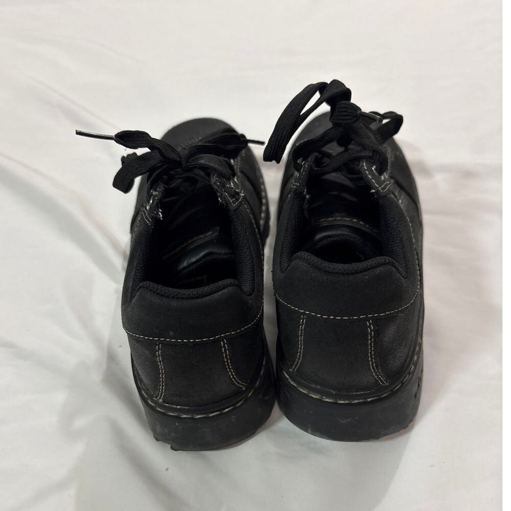 Vintage Y2K Skechers Women 8.5 Tredd Jammers Black Leather Chunky Shoes Sneakers - Picture 7 of 9